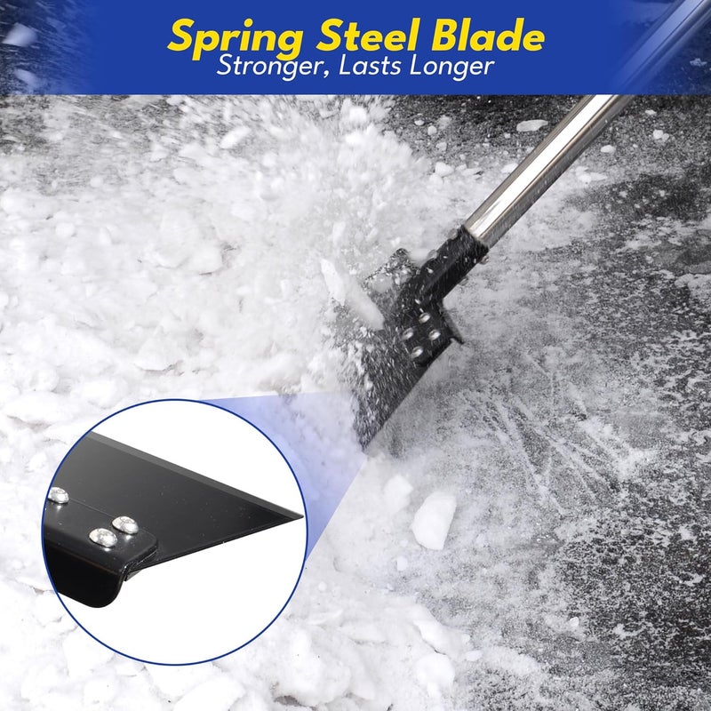 CKLT Ice Scraper for Driveway 65in Garden Flat Shovel Ice Chopper Heavy Duty Multi Weeding Shovel with 11in Spring Steel Blade Floor Scraper for Ice, Snow, Weed，Dirty, Moss, Driveway, Lawn Edging - Image 4